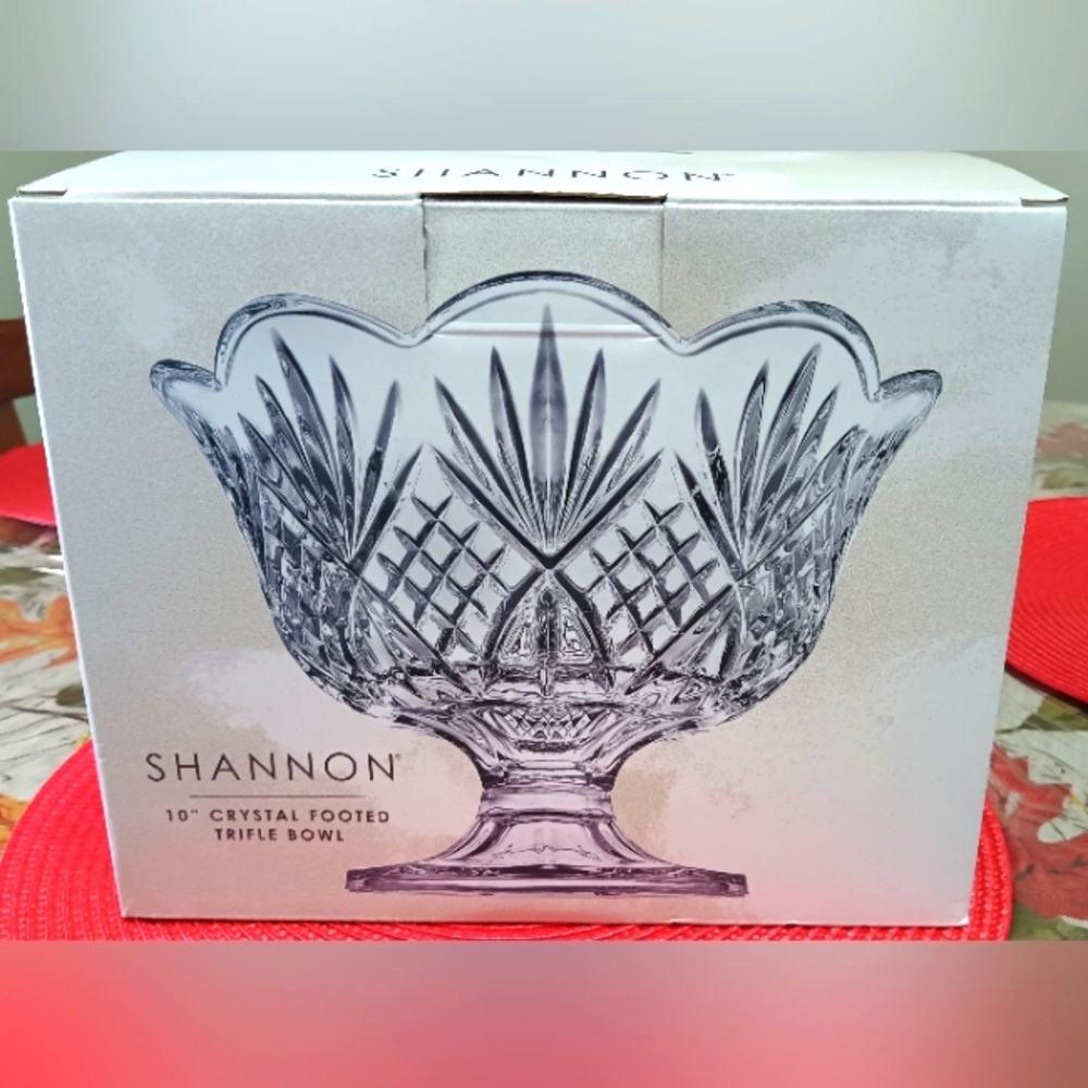 Shannon 10" Crystal footed trifle Bowl